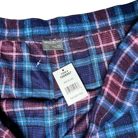 NWT Eddie Bauer Waffle Fleece Plaid Sleep Lounge Shorts Size XXL - Picture 5 of 5